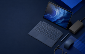 Accessori Surface: Type Cover, Pen, dock e mouse spiegati