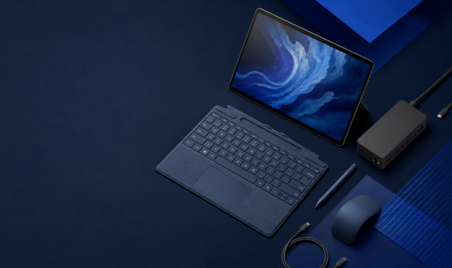 Accessori Surface: Type Cover, Pen, dock e mouse spiegati