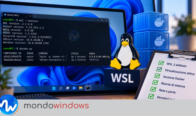 WSL containers su Windows: verifiche prima di usarli