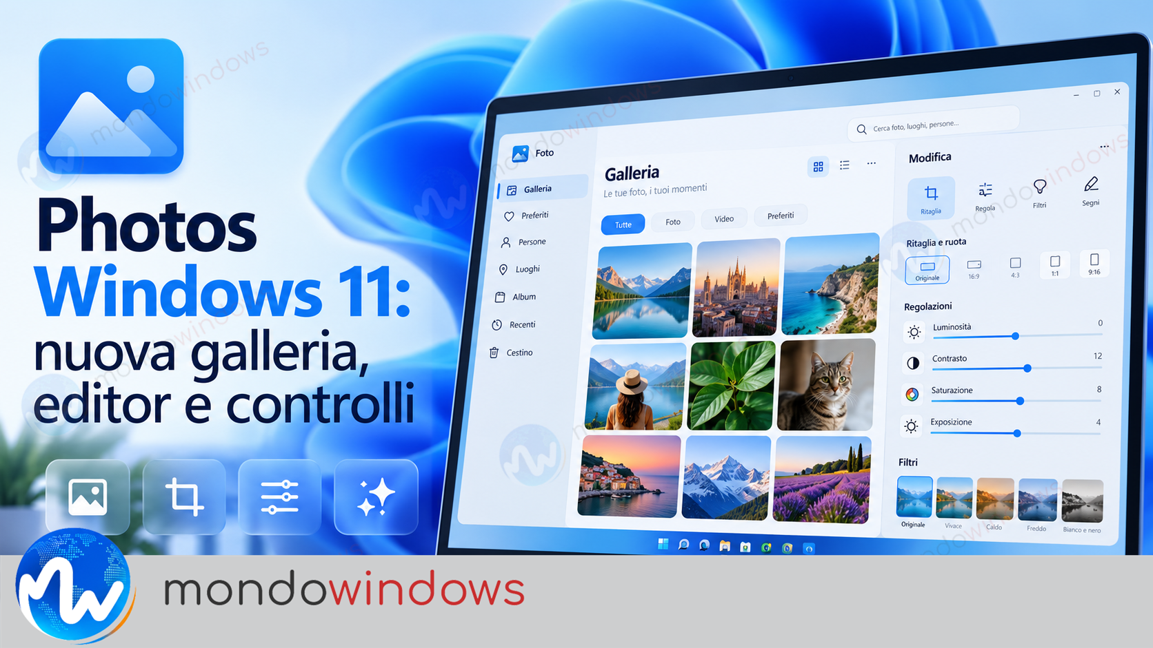 Photos Windows 11: nuova galleria, editor e controlli
